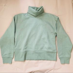 Zara Sage Green High Collar Sweatshirt